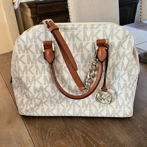 Michael Kors white logo bag